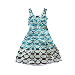 Lyndia by Lyndia Procanik Geometric Circle Print A-Line Midi Dress Size 4